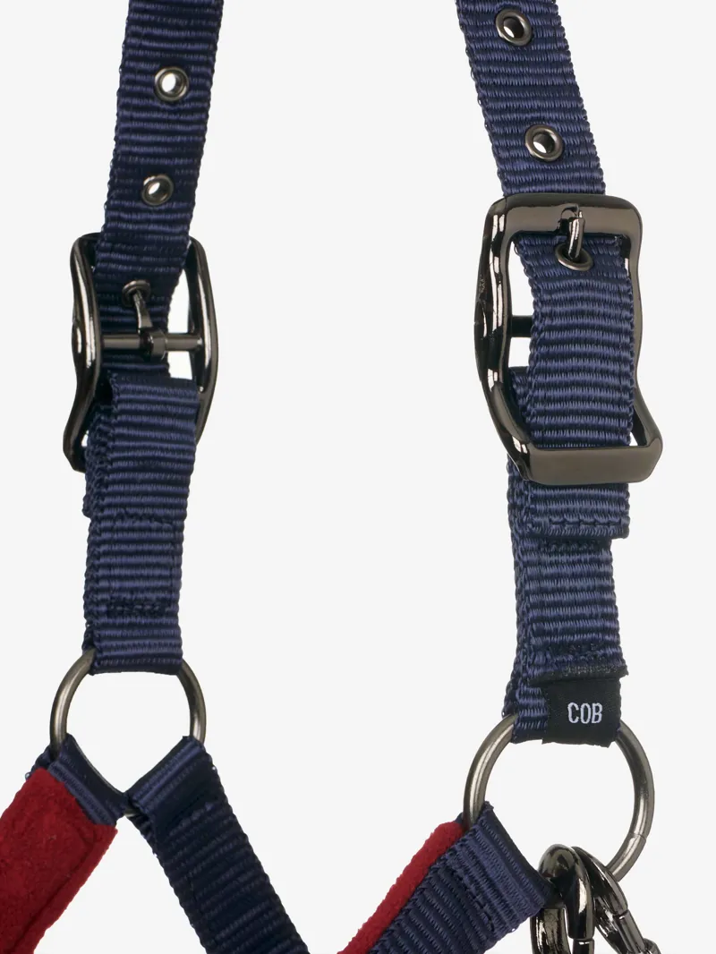 LeMieux Vogue Fleece Headcollar  and Leadrope Burgandy Navy-4